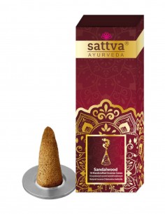 Conuri parfumate Santal cu suport, 10buc – Sattva Ayurveda