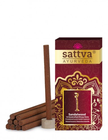 Betisoare parfumate Dhoop cu Santal, 10buc – Sattva Ayurveda