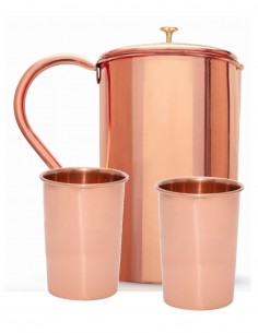 Set din cupru Classic, carafa 1250 ml si 2 pahare – Sattva Ayurveda