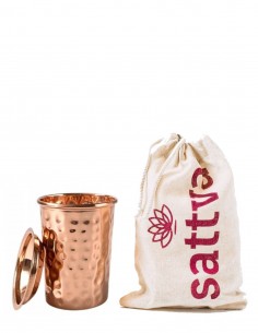 Pahar din cupru cu capac Hammer, 350ml – Sattva Ayurveda